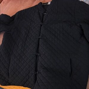 Eileen Fisher Black Quilted Lightweight Shirt Jacket